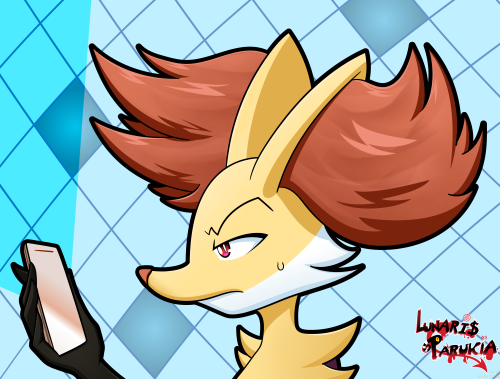 [GIFT ART] Alphonse's Phone (Delphox 002)